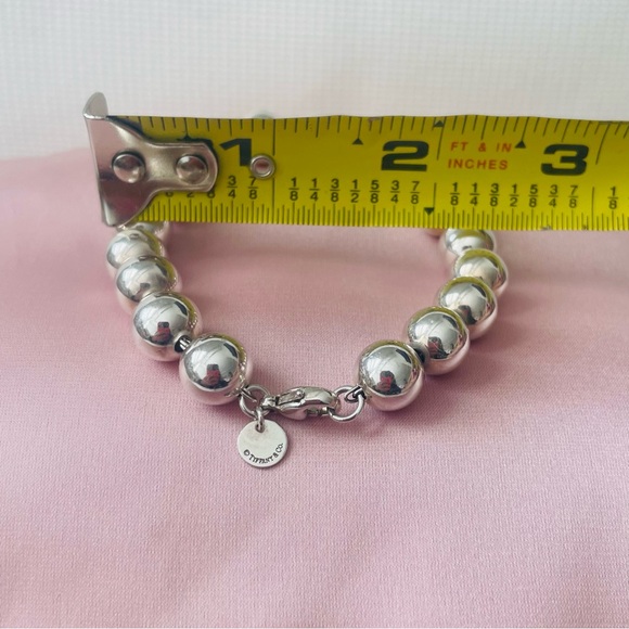 TIFFANY & CO "HARDWEAR" SILVER BALL-BEAD BRACELET / 7” - Picture 7 of 9